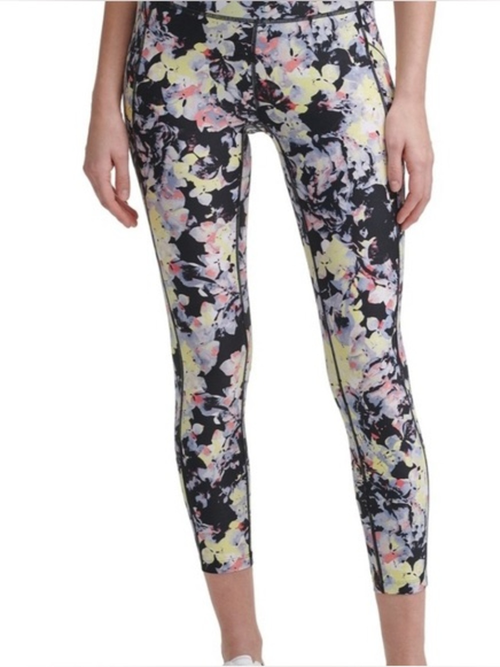 Calvin Klein Womens Performance Printed High-Waist 7/8 Length Leggings